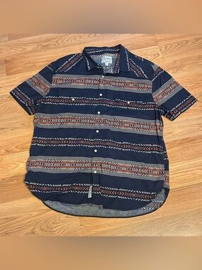 Lucky Brand Western Aztec Pearl Snap Shirt Men's XL Cowboy